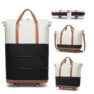 Women's Travel Duffle Bag with Wheels Expandable Foldable Duffle Bags